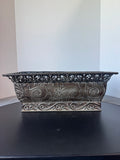 Embossed Metal Planter Box with Filigree Edge