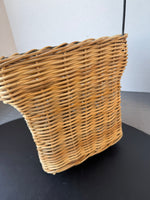 Farmhouse Wrought Iron Cow & Woven Wicker Wall Pocket