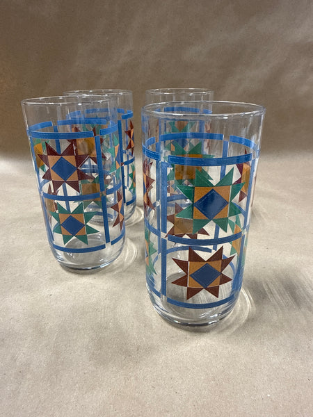 Set Of 4 Texas Star Drinking Glasses