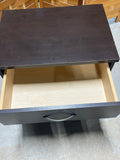 Particle Board Night Stand, dark brown, cardboard backing