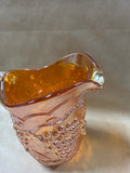 Marigold Carnival Glass Grapes Water Pitcher