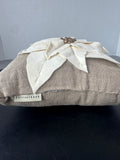 Pottery Barn Felt Poinsettia Burlap Throw Pillow (3 AVAILABLE—PRICED INDIVIDUALLY AT $18 EACH)