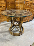 Bamboo Style Rattan Glass Top Table , NO CHAIRS