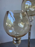 3-Piece Kirklands Charisma Amber Glass Candle Holders in Box