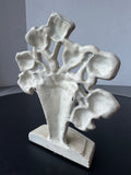 Antique John Wright Victorian Cream Painted Cast Iron Tulips Doorstop