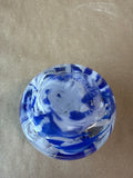 Blue And White Art Glass Paper Weight - Signed