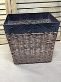 Metal & Rattan Waste Basket