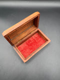 Wooden Trinket Box With Brass Inlaid Elephant And Hearts