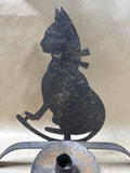 Metal Cat Silhouette Candle Holder