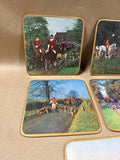 Fox Hunting Placemats/Coasters With Case - Set Of 5