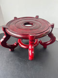Dark Reddish Wooden Asian Inspired Plant Stand