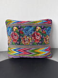 Colorful Floral Geometric Needlepoint Pillow