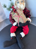 Joe Spencer’s Gathered Traditions Shelf Sitting Santa - Berkley