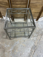 Metal/Glass Square End Table