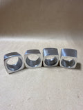Geometrical Heavy Weight Napkin Rings - Set Of 4 (F)