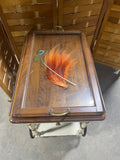 Two Tone Drop Side Tea Cart with Removable Tray