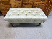 Tufted Bench on Casters with Butterfly Fabric