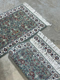 Pair of Pale Green Hand Woven Rugs, 42"x24"