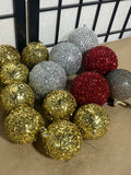 16 pc Shimmery/Glitter Ornaments, Lot J