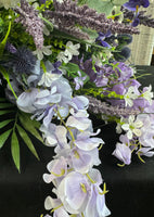 Large Faux Purple Floral Centerpiece Arrangement