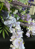 Large Faux Purple Floral Centerpiece Arrangement