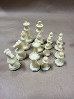 (A) Red And White Drueke Chess Pieces With Case — 32 Pieces