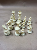 (A) Red And White Drueke Chess Pieces With Case — 32 Pieces