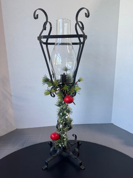 Wrought Iron Holiday Hurricane Lamp Post Taper Candle Holder