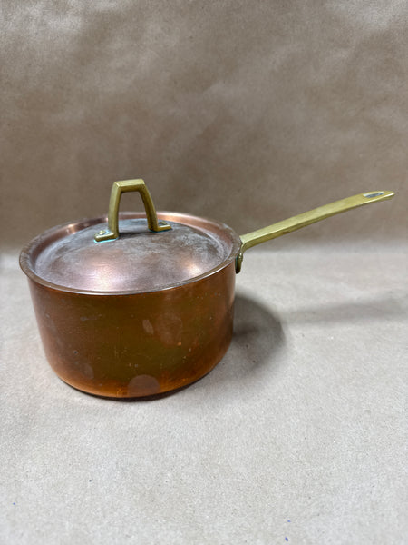 (D) Paul Revere Copper Sauce Pot With Brass Handles