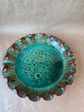 Green And Brown Glazed Pie Dish