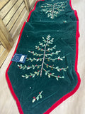 Embroidered Christmas Tree Table Runner