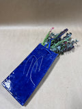Studio Pottery Wall Pocket With Faux Floral Arrangement
