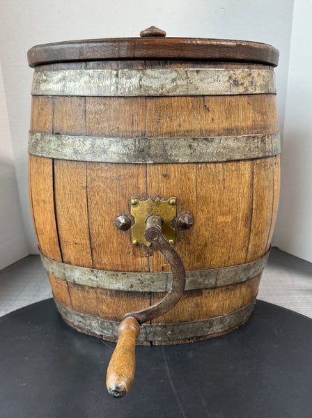 Hand Crank Vintage Wooden Butter Churn Barrel