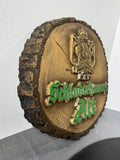 (B) German Vintage Schinderhannes Alt Plastic Wood Slab 3-D Bar Sign