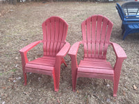 Red Plastic Adirondack Chairs (2)