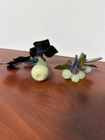 Vintage Carved Stone Jade and Rose Quartz Fruit Collection