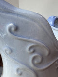 Periwinkle & Cream Vintage Ceramic Pitcher & Basin