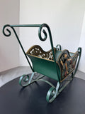 Green Metal Scroll Decorative Sleigh