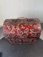 Scroll Embossed Metal Decorative Trunk