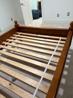 (B) Pottery Barn Kids Double Bed with Rails and Slats
