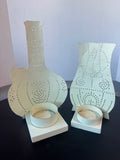 Pair of Villeroy & Boch Punched Metal Candle Luminaries (A)