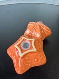 Orange Ceramic Sand Dollar Salt & Pepper Shakers