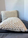 Pair of Cream Popcorn Knitted Throw Pillows