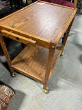 American Oak Beverage Cart on Casters