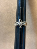 Sterling & Diamond Ring (Missing a Stone) - SIZE 5 1/2