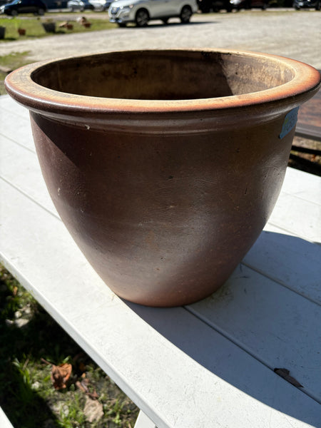 Brown Glazed Pottery Planter