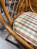 Bamboo Style Rattan Glass Top Table with 4 Chairs; Comes with Cushions