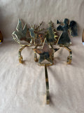 Brass Holiday Stocking Holders - 5 Pieces