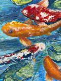 Original Koi Painting by Local Artist Ginger Olansen; Signed