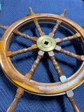 Hermle Heavyweight Maritime Vintage Ship’s Wheel Wall Clock NO KEY